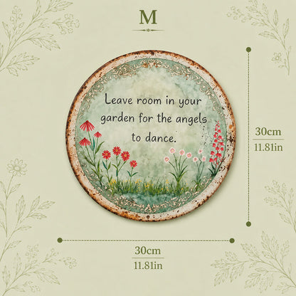 ✨ Angel Dance Round Metal Wall Sign