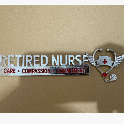 Retired Nurse Metal Car Emblem❤️