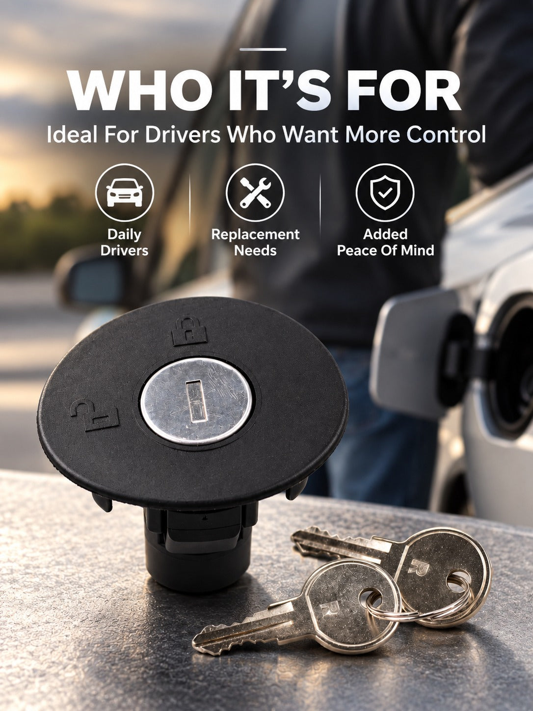 🔐 Locking Fuel Tank Cap with 2 Keys – Replacement Part 8U5Z-9C268-B