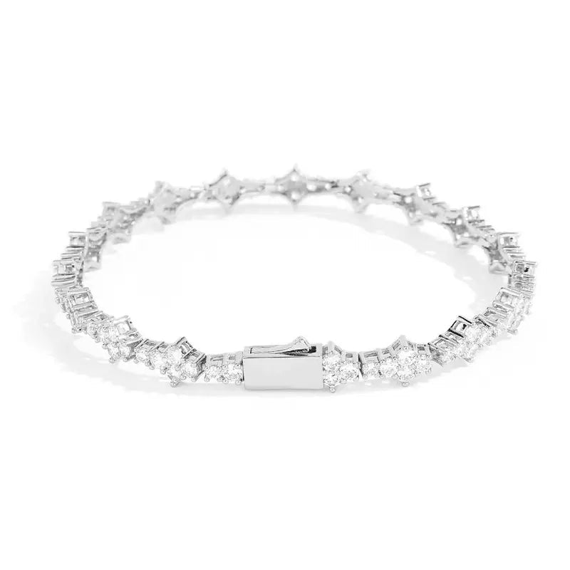 ✨ Gold Tennis Bracelet 6.5mm – CZ Clover Design, Gift for All