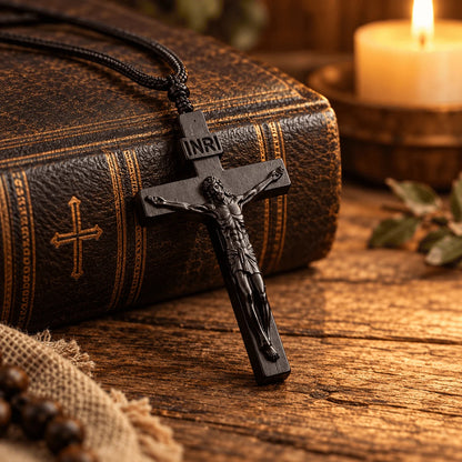 ✝️ Handmade Wooden Jesus Cross Necklace