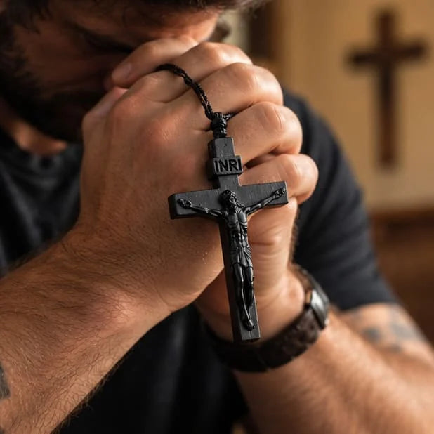✝️ Handmade Wooden Jesus Cross Necklace