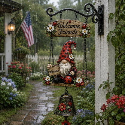 🔥Limited time 49% OFF – Rustic Garden Gnome Bell Outdoor Decor 🐞🌼