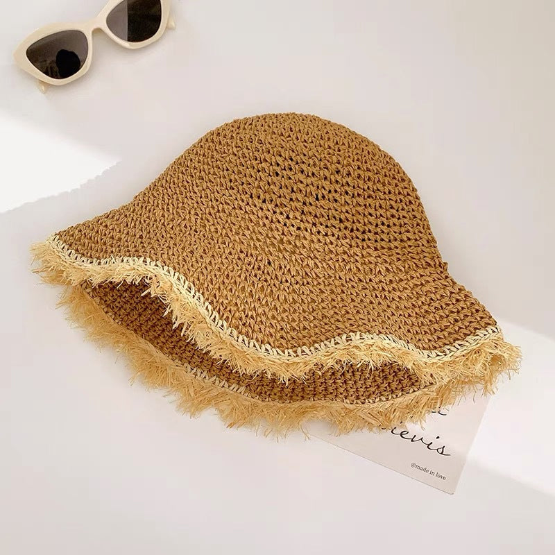 Women's Handwoven Wide-Brim Straw Hat