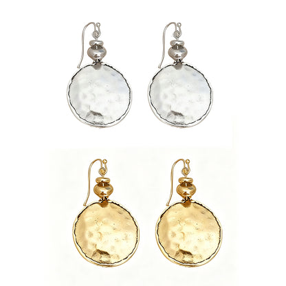 Vintage Hammered Metal Drop Earrings