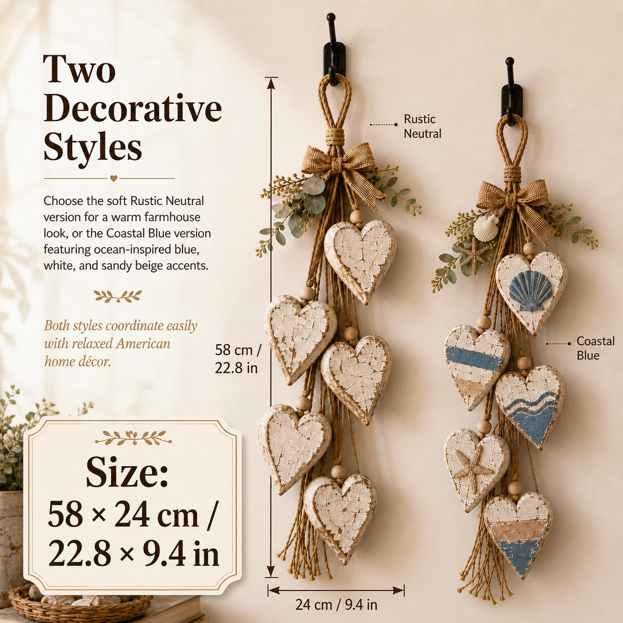 🤎 Hanging Heart Wall Decor - A Heartwarming Gift for Every Home