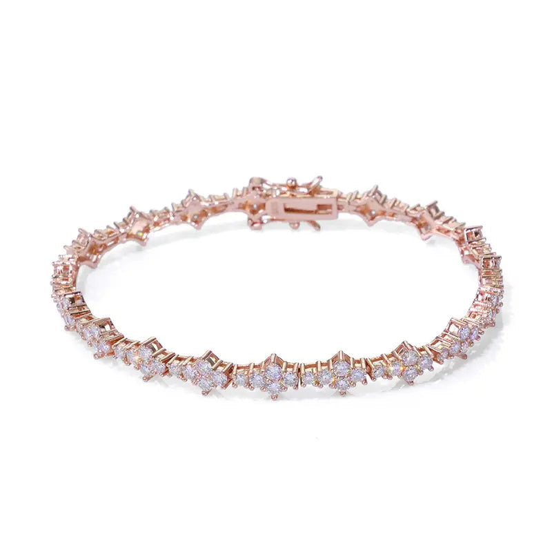 ✨ Gold Tennis Bracelet 6.5mm – CZ Clover Design, Gift for All