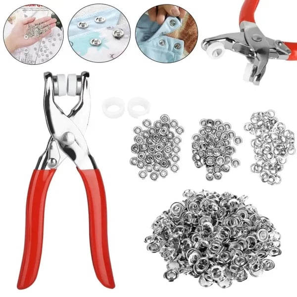 100pcs Invisible Buckles + Pliers DIY Sewing Kit