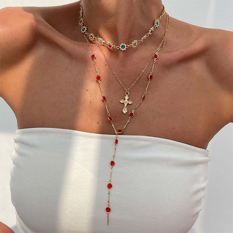 🌸50% Off Now💫Layered Gold Cross Necklaces for Women