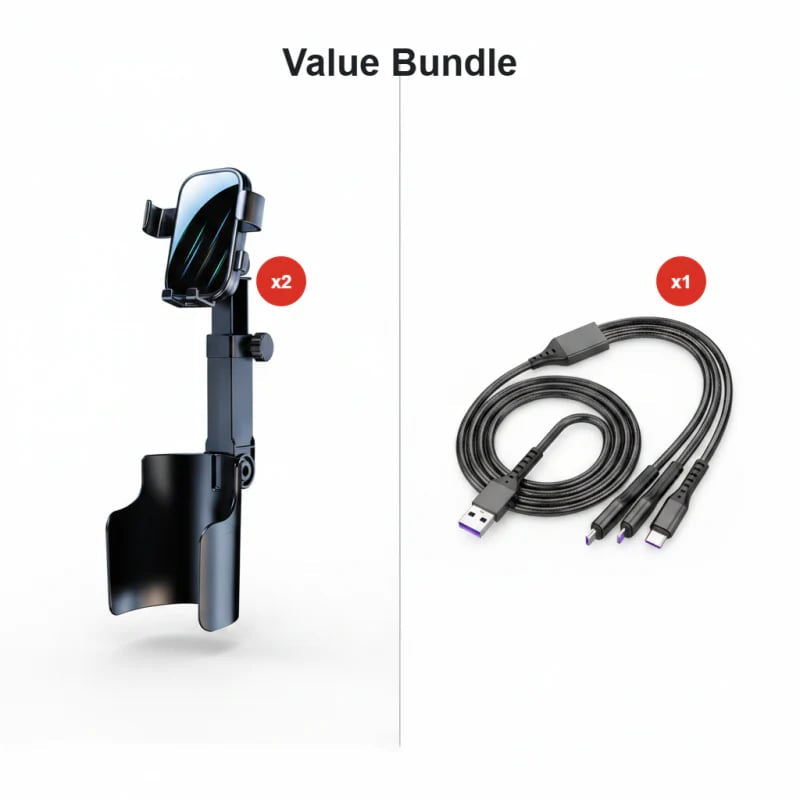 🔥Car Cup Holder Phone Mount – 360° adjustable, strong N52 magnet, one-handed operation, fits all phones, stable magnetic and clamp models for safe driving
