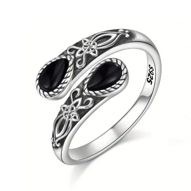 📢📢BUY 1GET 1 FREE ⏰Vintage Adjustable Open Ring with Teardrop Glowing Zircon