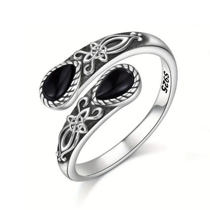 📢📢BUY 1GET 1 FREE ⏰Vintage Adjustable Open Ring with Teardrop Glowing Zircon