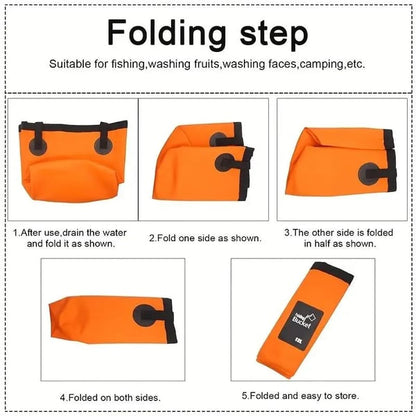 Portable Foldable Water Bucket - Perfect for Fishing, Camping, Traveling!!