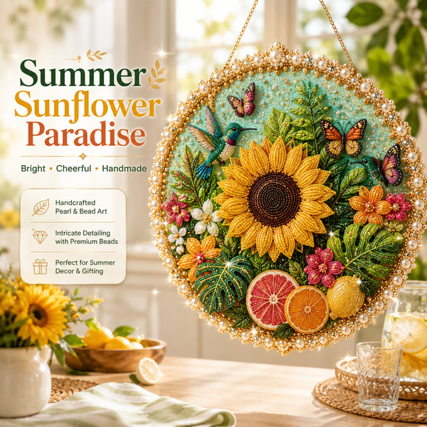 🌸🌻🍂🎄 Four Seasons & Holiday Pearl Art Hanging Wreath Kit ✨