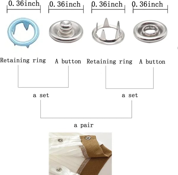 100pcs Invisible Buckles + Pliers DIY Sewing Kit
