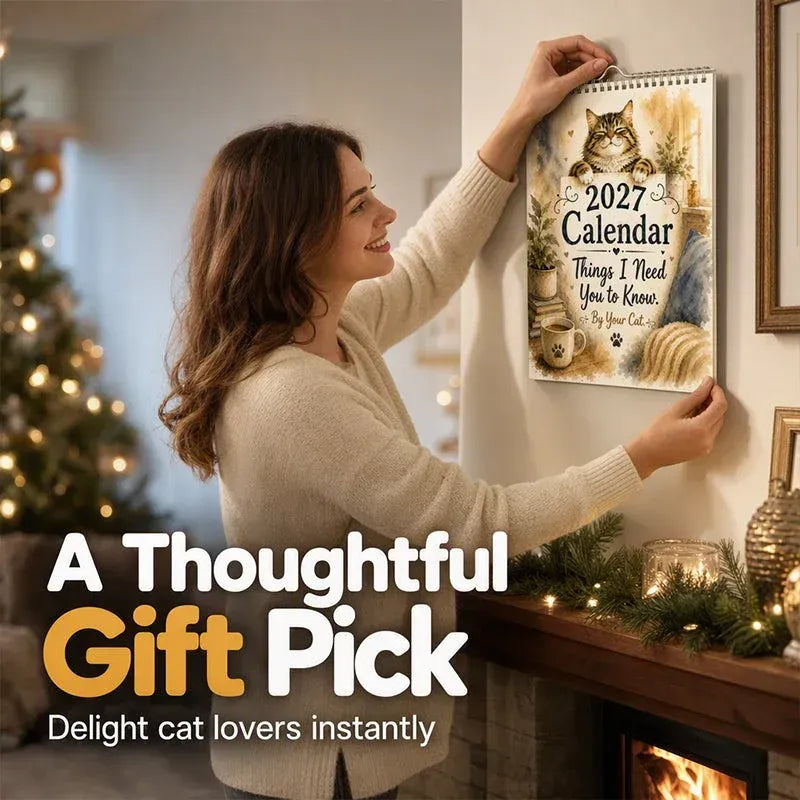 🐱🔥2027 A Cats Life Wall Calendar – Monthly Cute Cat Photos, Large Date Grid, Holiday Markings, Thick Paper, Hang-Anywhere Home & Office Decor ✨