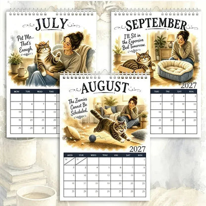 🐱🔥2027 A Cats Life Wall Calendar – Monthly Cute Cat Photos, Large Date Grid, Holiday Markings, Thick Paper, Hang-Anywhere Home & Office Decor ✨