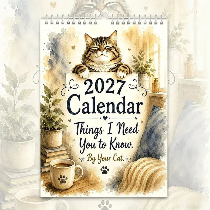 🐱🔥2027 A Cats Life Wall Calendar – Monthly Cute Cat Photos, Large Date Grid, Holiday Markings, Thick Paper, Hang-Anywhere Home & Office Decor ✨
