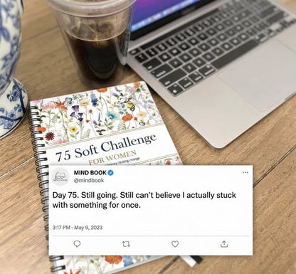 🔥HOT SALE🔥📗75 Soft Challenge Journal For Women | The Gentle Habit Tracker That Helps You Finish What You Start