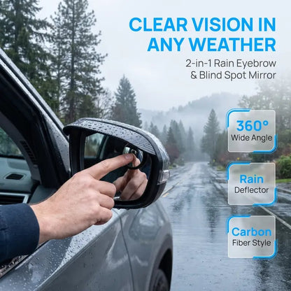2‑Piece Car Rearview Mirror Rain Visors