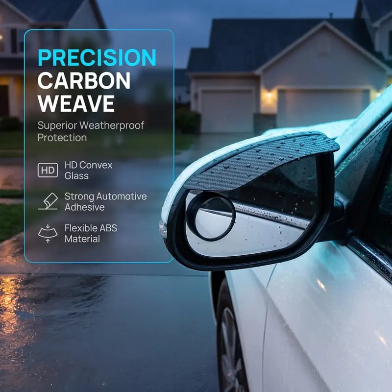 2‑Piece Car Rearview Mirror Rain Visors