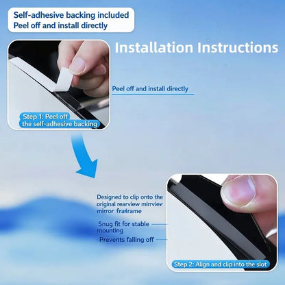 2‑Piece Car Rearview Mirror Rain Visors