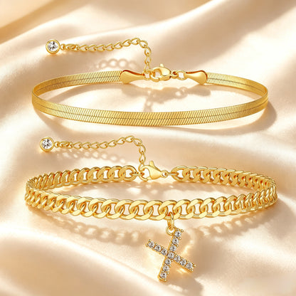 Personalized Initial Anklet – 14K Gold-Plated Waterproof Stackable Letter Charm