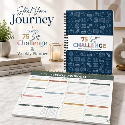 🔥HOT SALE🔥📗75 Soft Challenge Journal For Women | The Gentle Habit Tracker That Helps You Finish What You Start