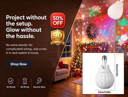 Rotating Holiday Projection Light Bulb