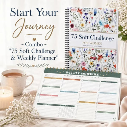 🔥HOT SALE🔥📗75 Soft Challenge Journal For Women | The Gentle Habit Tracker That Helps You Finish What You Start
