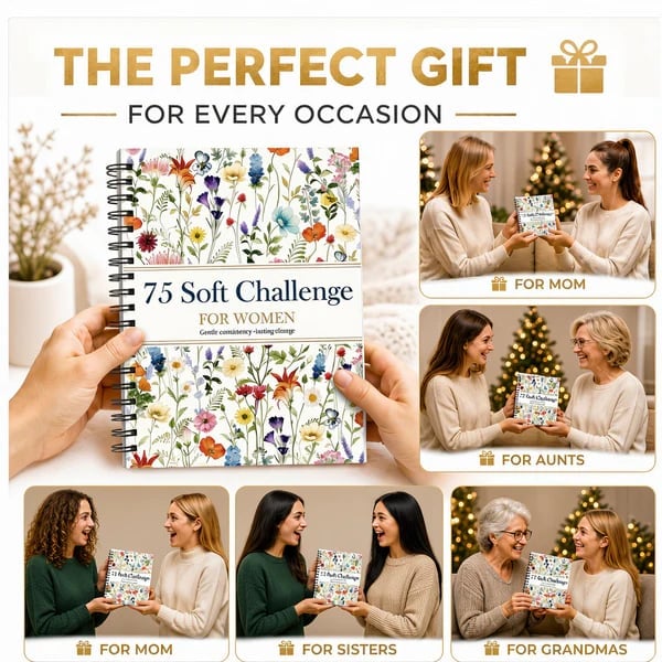 🔥HOT SALE🔥📗75 Soft Challenge Journal For Women | The Gentle Habit Tracker That Helps You Finish What You Start