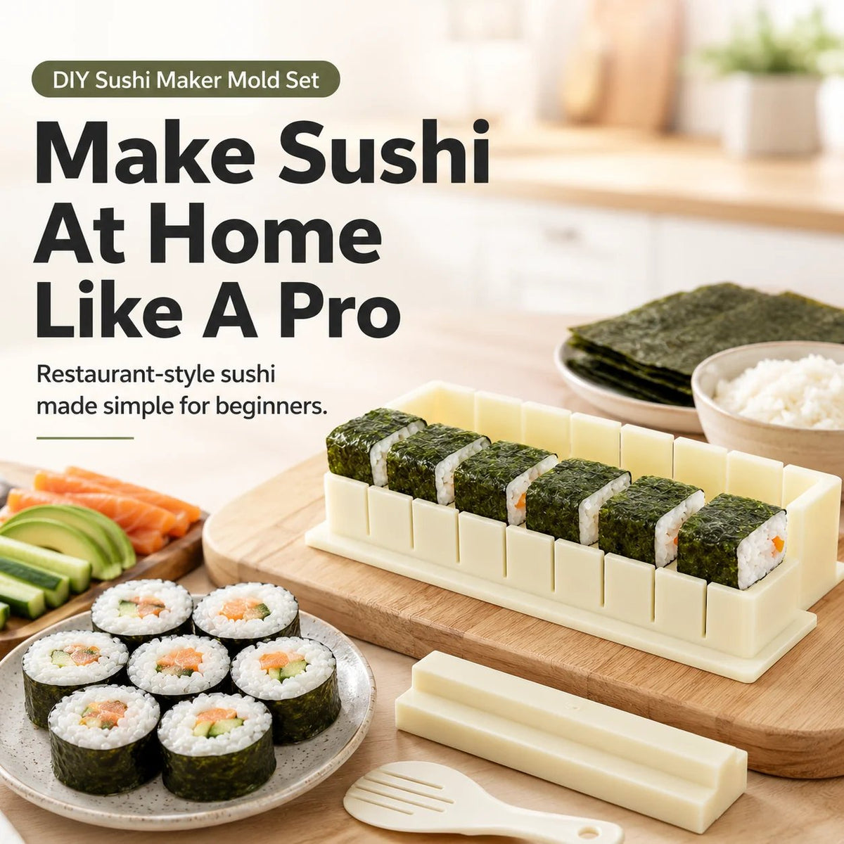 🍣 49% OFF Sushi Maker Mold – Perfect Homemade Rolls Made Easy