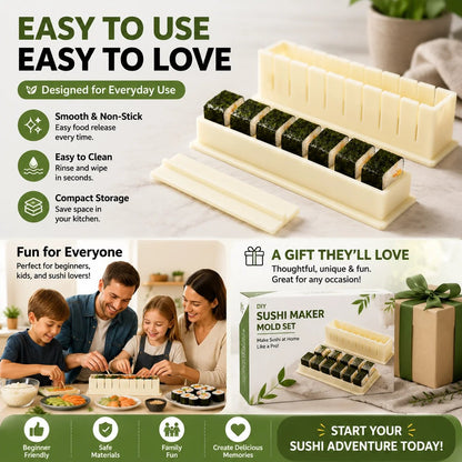 🍣 49% OFF Sushi Maker Mold – Perfect Homemade Rolls Made Easy
