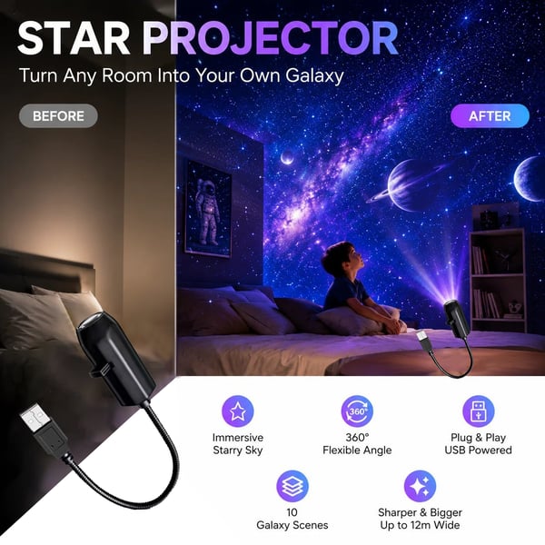 ✨ Plug-and-Play HD Star Projecto