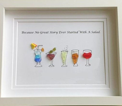 Happy Hour Cocktails Sea Glass Art