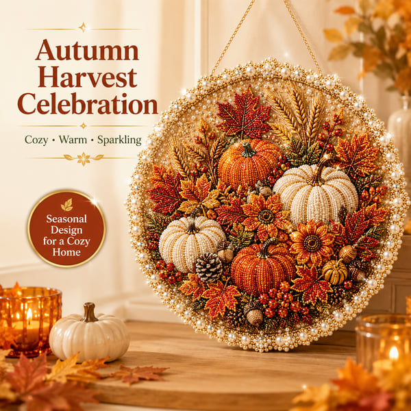 🌸🌻🍂🎄 Four Seasons & Holiday Pearl Art Hanging Wreath Kit ✨