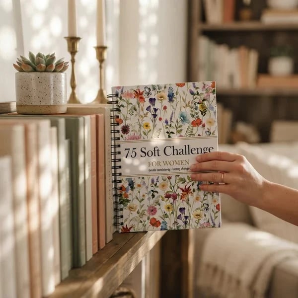 🔥HOT SALE🔥📗75 Soft Challenge Journal For Women | The Gentle Habit Tracker That Helps You Finish What You Start