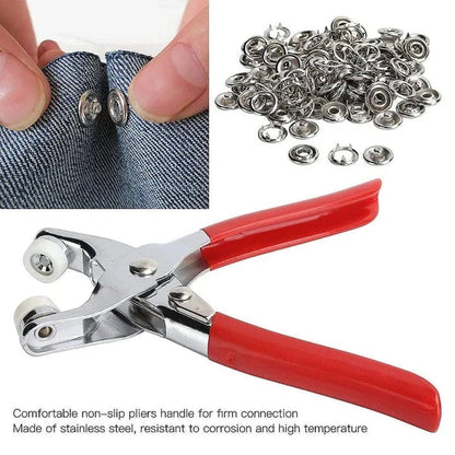 100pcs Invisible Buckles + Pliers DIY Sewing Kit