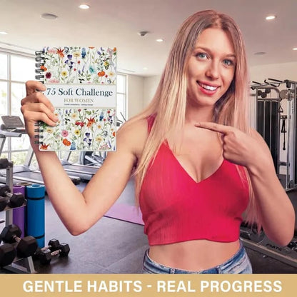 🔥HOT SALE🔥📗75 Soft Challenge Journal For Women | The Gentle Habit Tracker That Helps You Finish What You Start