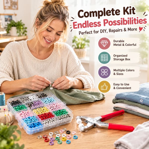 100pcs Invisible Buckles + Pliers DIY Sewing Kit