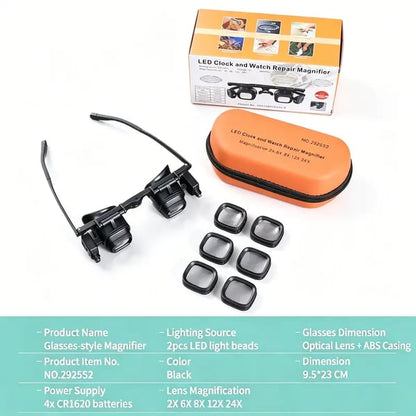 Head-Mounted Magnifier with LED Light