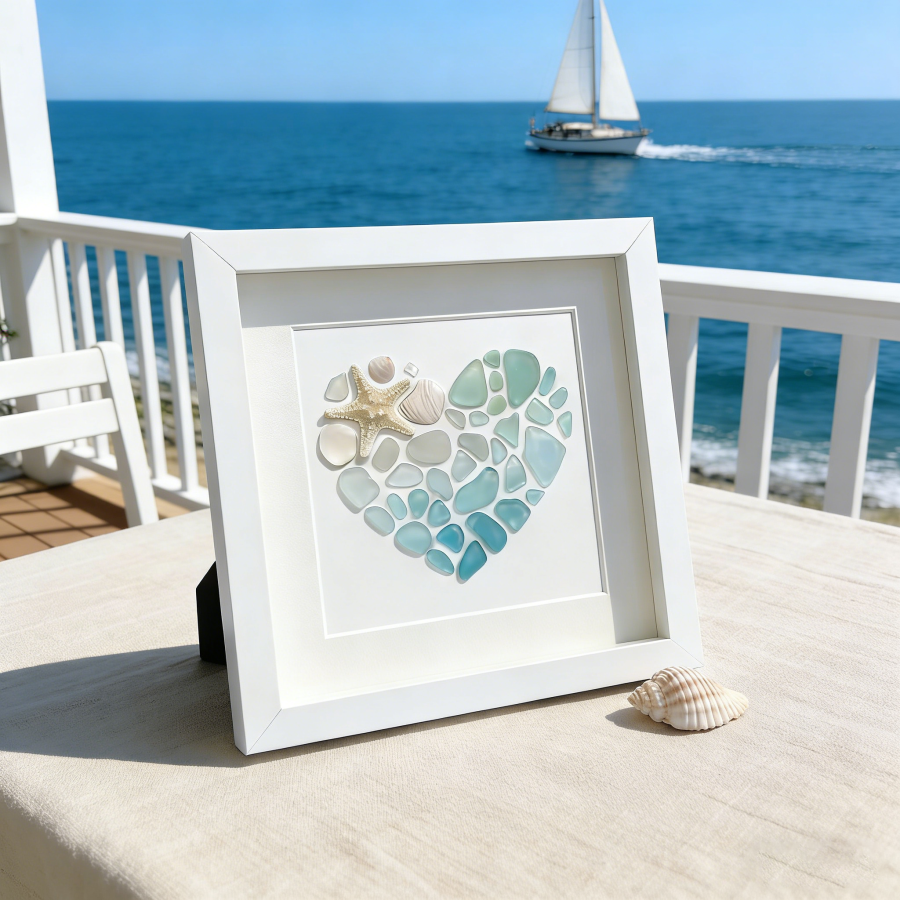 The Ocean’s Heart Sea Glass Art