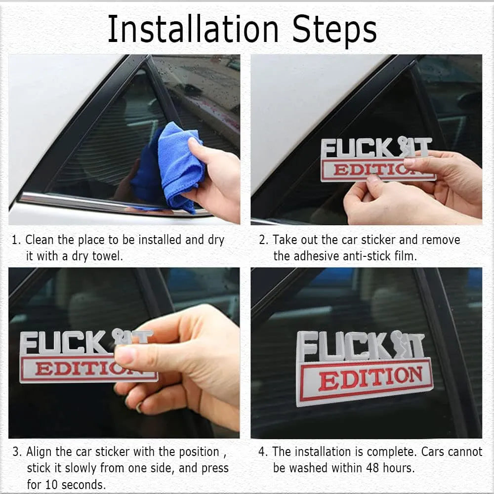 💥F*CK IT Edition Emblem🚗（2 pcs）