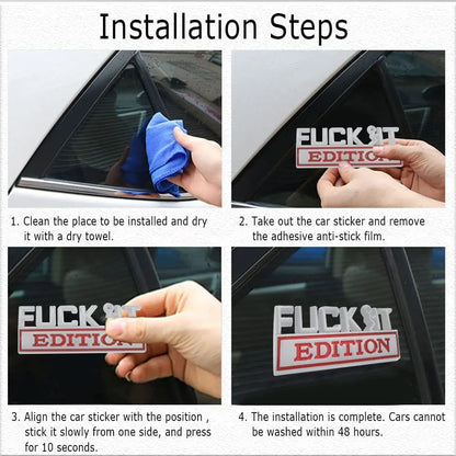 💥F*CK IT Edition Emblem🚗（2 pcs）
