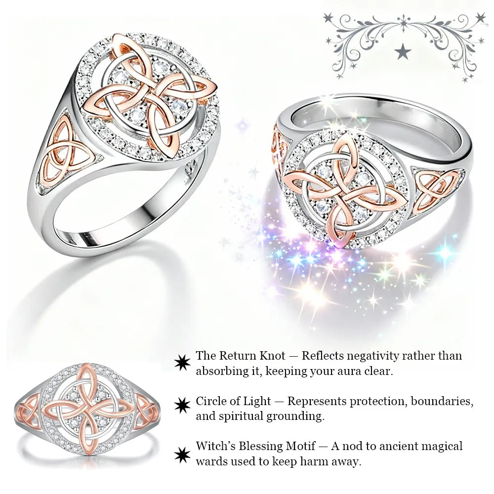 🔥🔮💍Handmade Alloy Witch's Return-Knot Protection Ring✨Protect Your Loved Ones