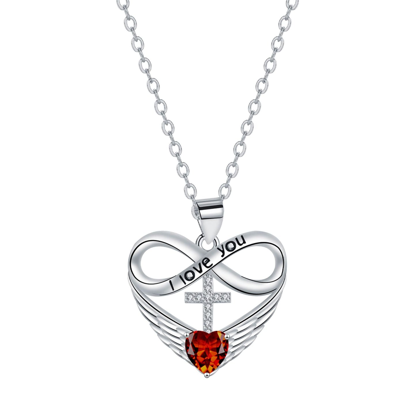 🎉 2026 Sale — Over 36,000 Sold! 💖 Infinity Heart Cross Necklace with Wing Pendant – Faith & Eternal Love ✨