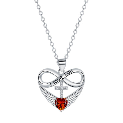 🎉 2026 Sale — Over 36,000 Sold! 💖 Infinity Heart Cross Necklace with Wing Pendant – Faith & Eternal Love ✨