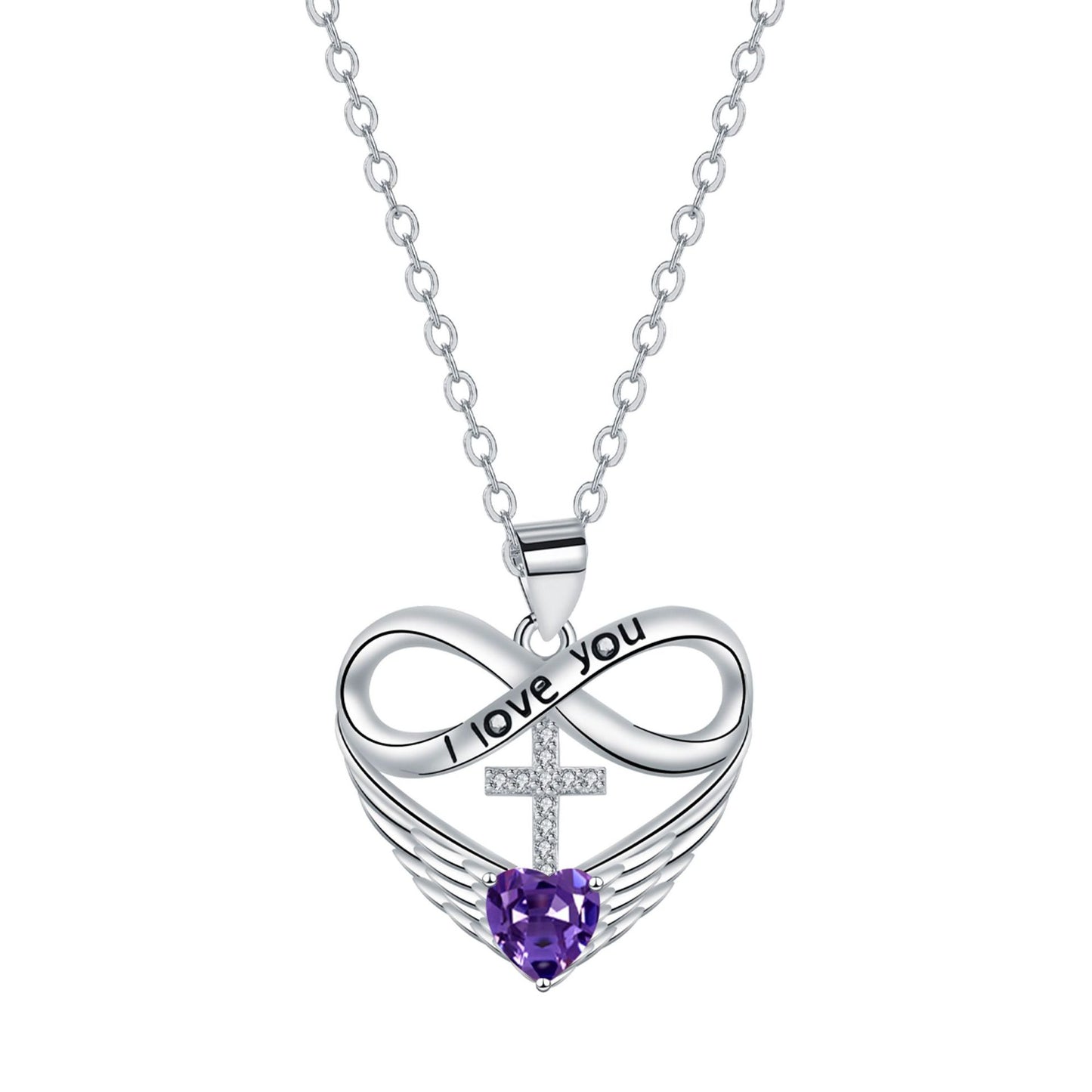 🎉 2026 Sale — Over 36,000 Sold! 💖 Infinity Heart Cross Necklace with Wing Pendant – Faith & Eternal Love ✨
