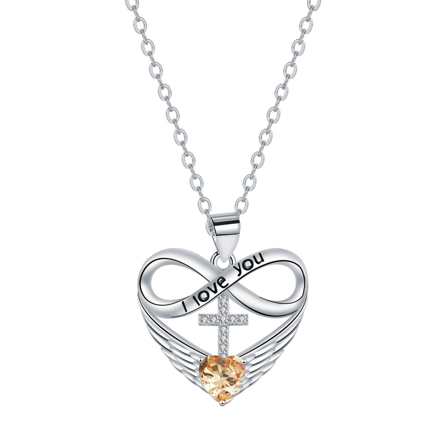 🎉 2026 Sale — Over 36,000 Sold! 💖 Infinity Heart Cross Necklace with Wing Pendant – Faith & Eternal Love ✨