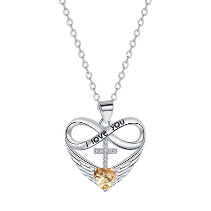 🎉 2026 Sale — Over 36,000 Sold! 💖 Infinity Heart Cross Necklace with Wing Pendant – Faith & Eternal Love ✨